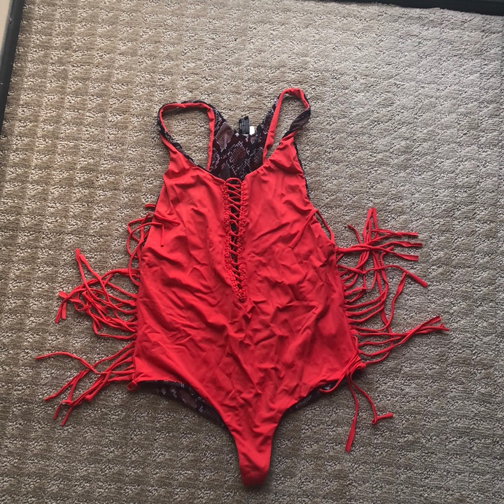 Indah red one piece perfect for 4th of July!